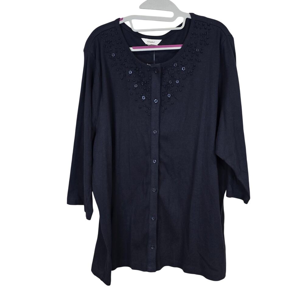 NEW NWT Women's CJ Banks Navy Blue Sweater Cardigan | Size 2X